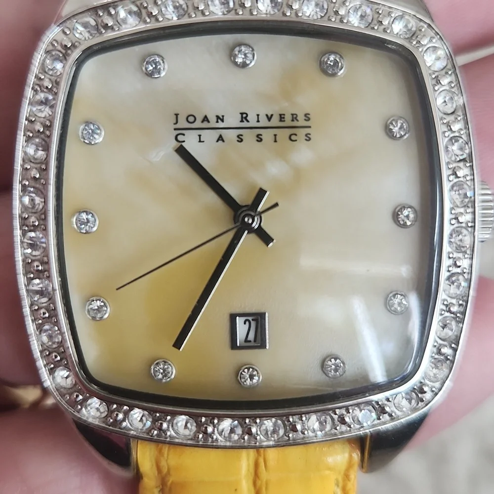 Yellow Joan Rivers‎ Watch with Crystal Accents